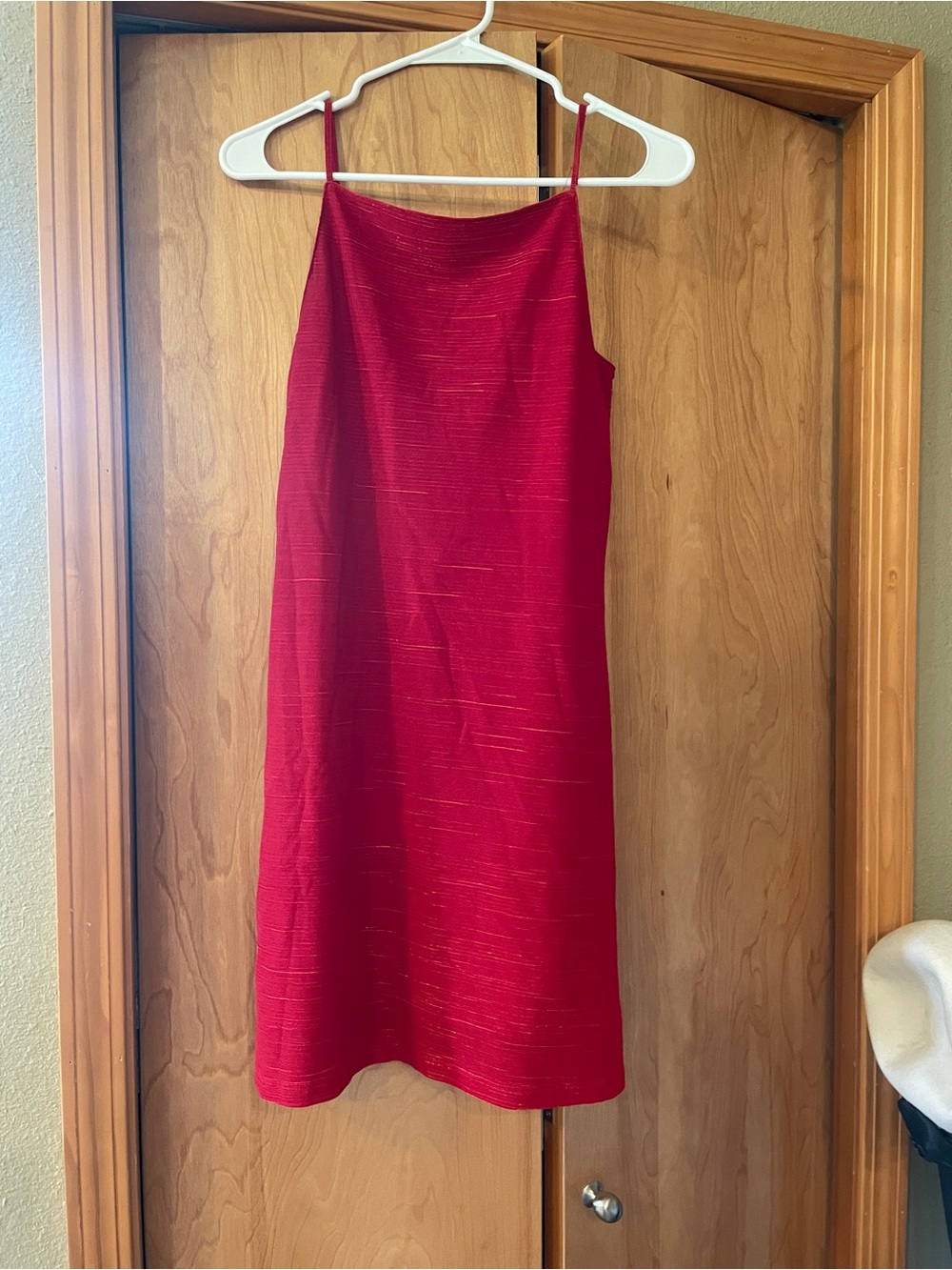 Red Slip Dress with Thin Straps